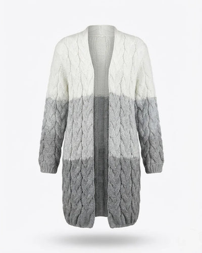Kalila™ | Ombre Cable-Knit Long Cardigan