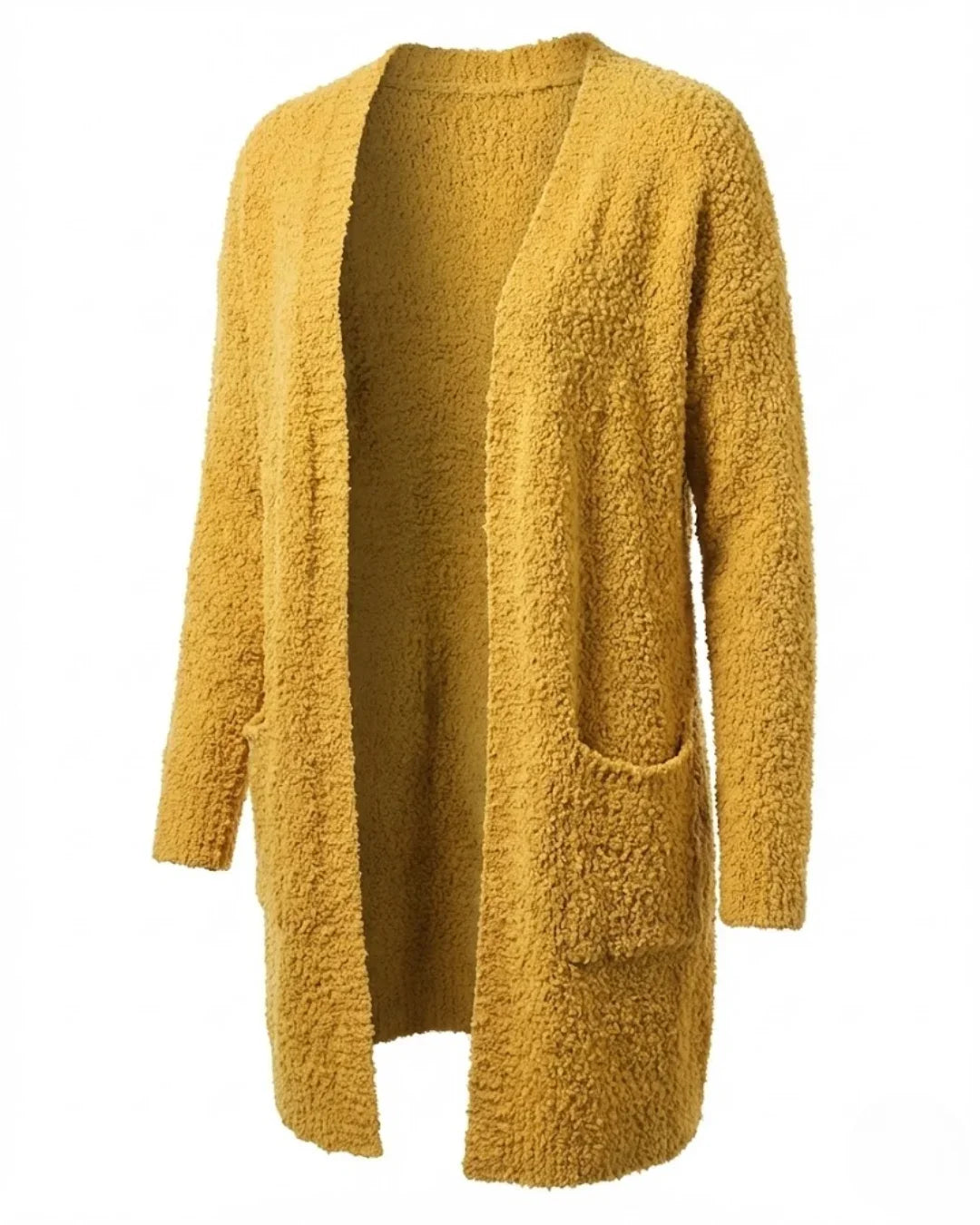 Imani™ | Bouclé Knit Open-Front Mid-Length Cardigan