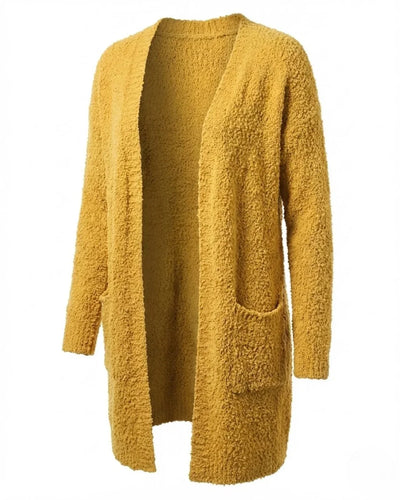 Imani™ | Bouclé Knit Open-Front Mid-Length Cardigan