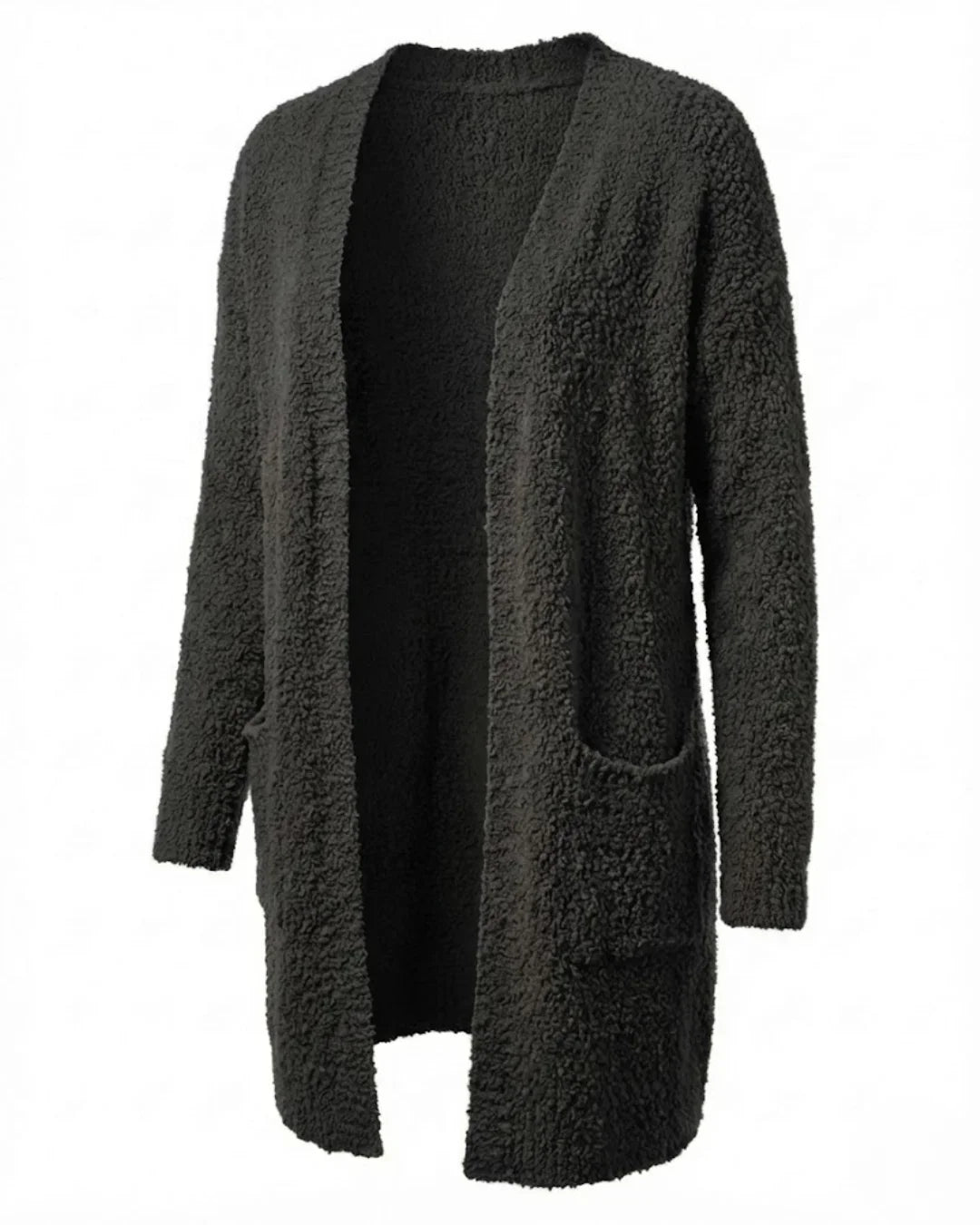 Imani™ | Bouclé Knit Open-Front Mid-Length Cardigan