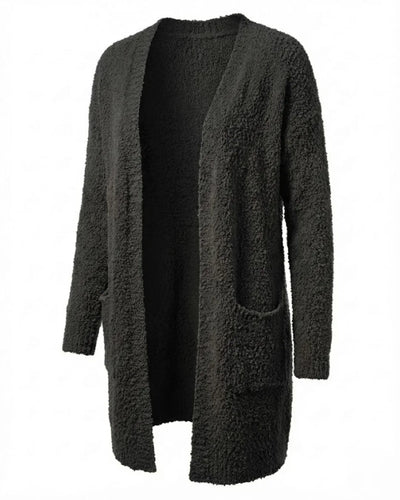 Imani™ | Bouclé Knit Open-Front Mid-Length Cardigan