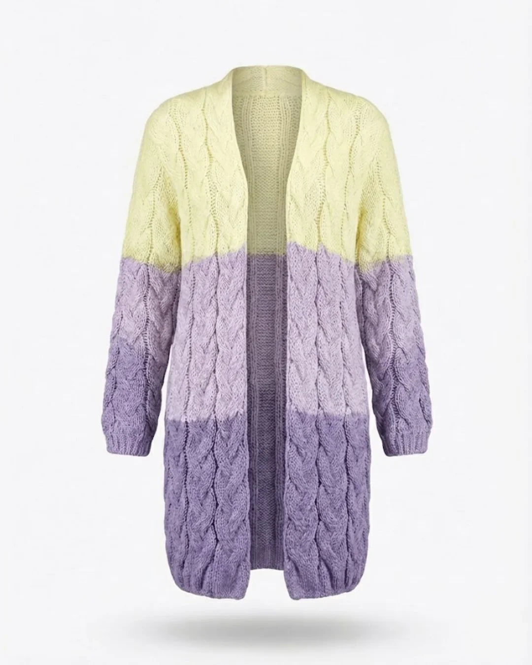 Kalila™ | Ombre Cable-Knit Long Cardigan
