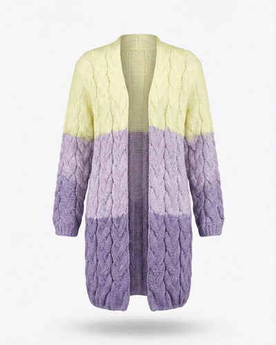 Kalila™ | Ombre Cable-Knit Long Cardigan