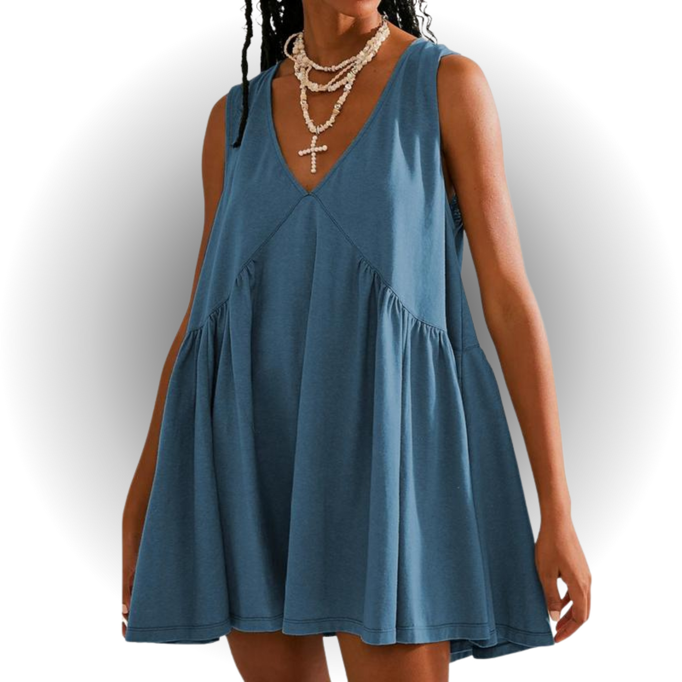 GARNETH™ – Casual Summer Sleeveless V-Neck Mini Dress