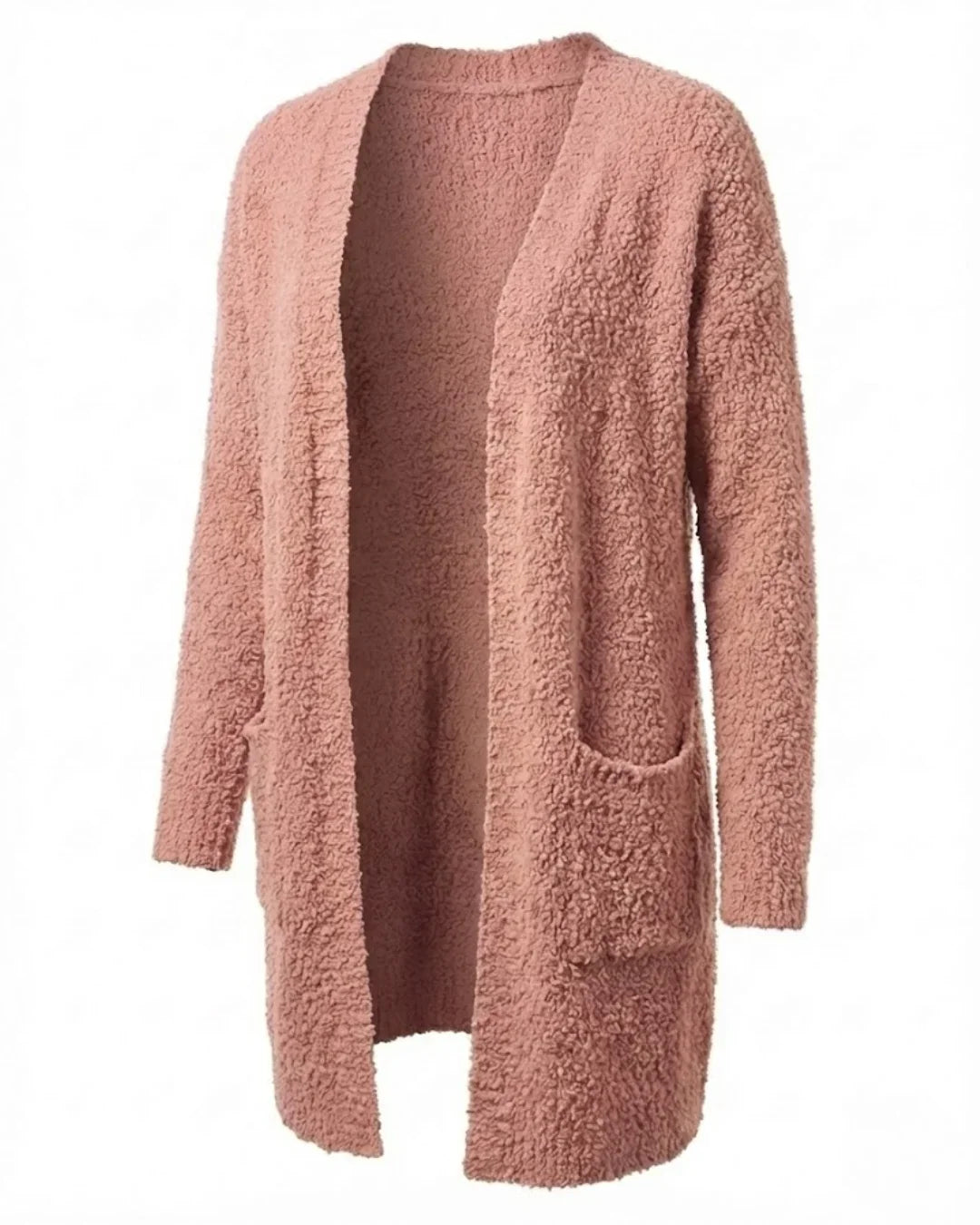 Imani™ | Bouclé Knit Open-Front Mid-Length Cardigan