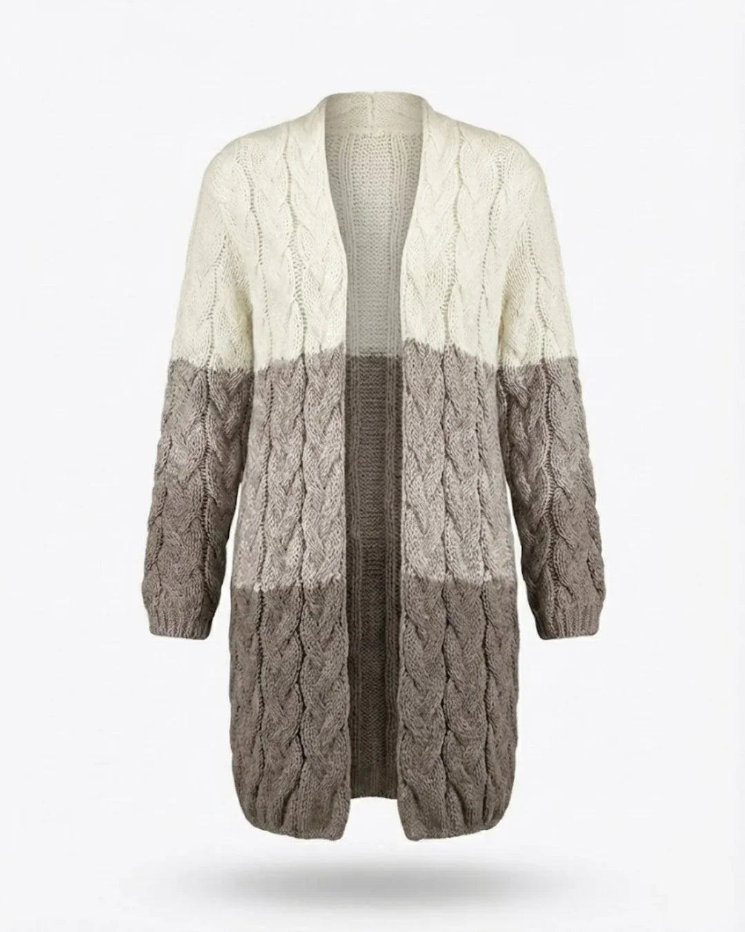 Kalila™ | Ombre Cable-Knit Long Cardigan