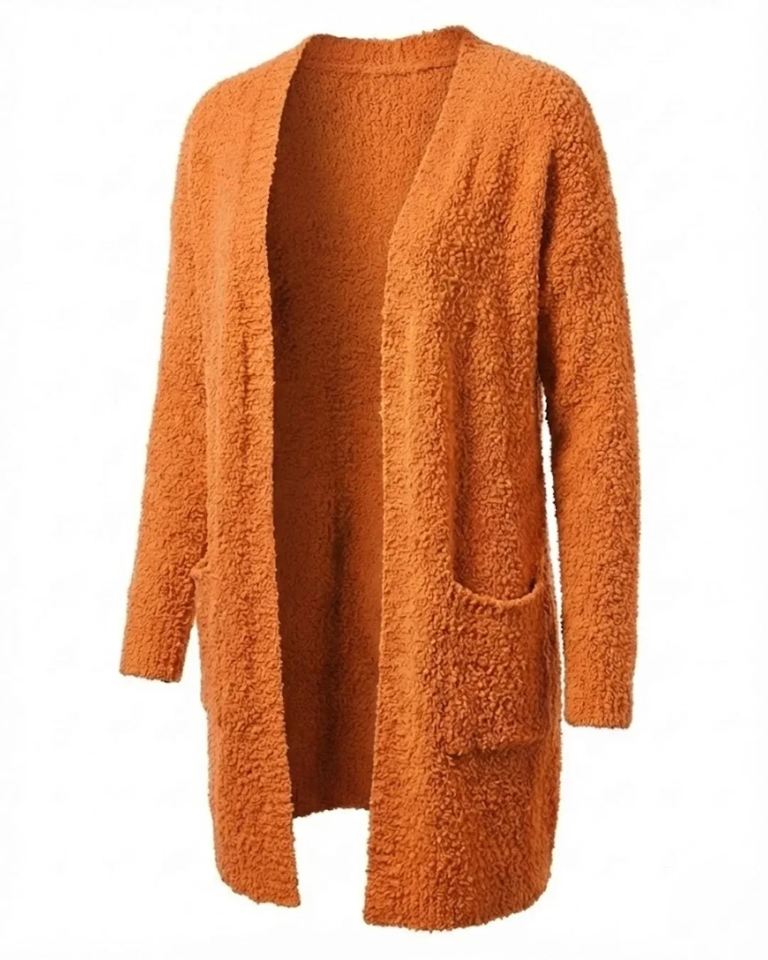 Imani™ | Bouclé Knit Open-Front Mid-Length Cardigan