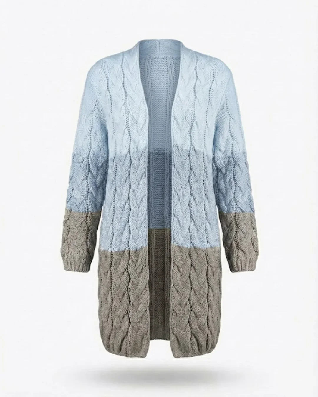 Kalila™ | Ombre Cable-Knit Long Cardigan