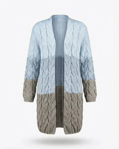 Kalila™ | Ombre Cable-Knit Long Cardigan