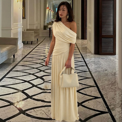 TALIA™ - Elegant One Shoulder Evening Maxi Dress