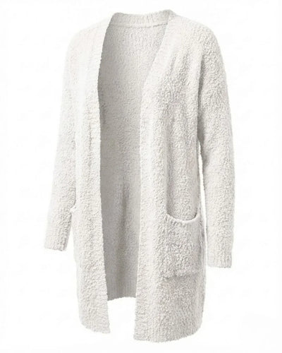 Imani™ | Bouclé Knit Open-Front Mid-Length Cardigan