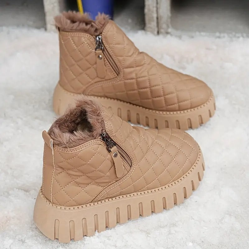 Riviana - Women's leather winter boots with orthopedic support