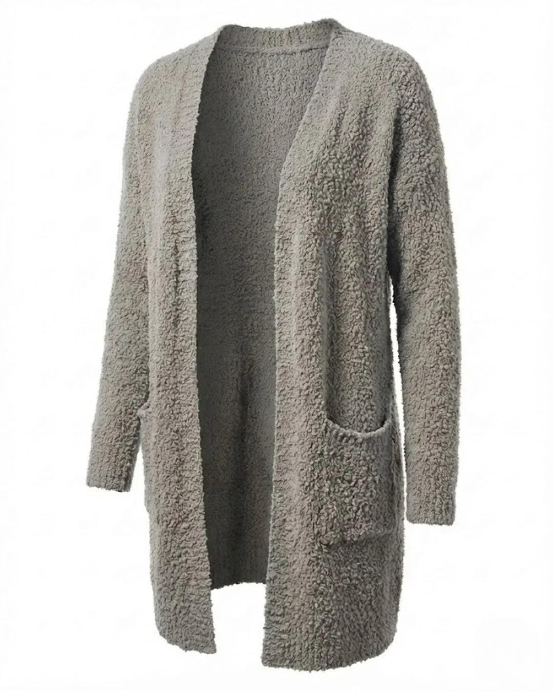 Imani™ | Bouclé Knit Open-Front Mid-Length Cardigan