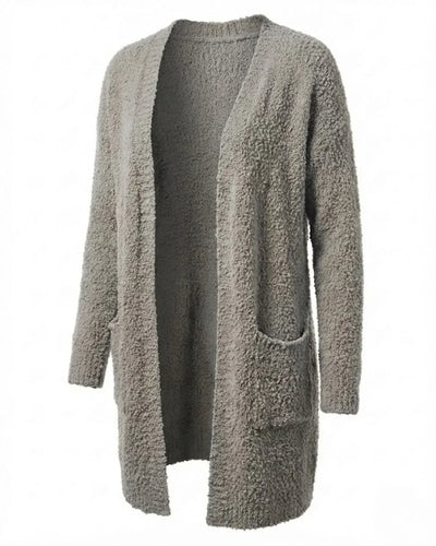 Imani™ | Bouclé Knit Open-Front Mid-Length Cardigan