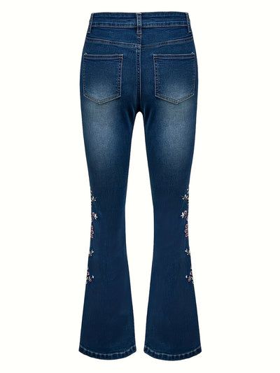 Lenora™ | Elegant Vintage Jeans with Floral Embroidery