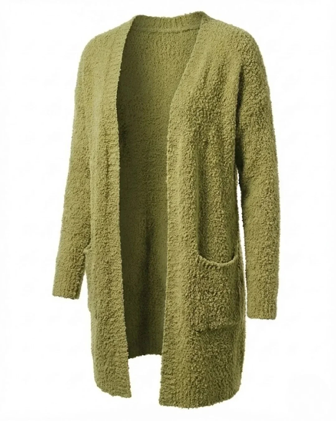 Imani™ | Bouclé Knit Open-Front Mid-Length Cardigan