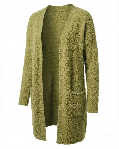 Imani™ | Bouclé Knit Open-Front Mid-Length Cardigan