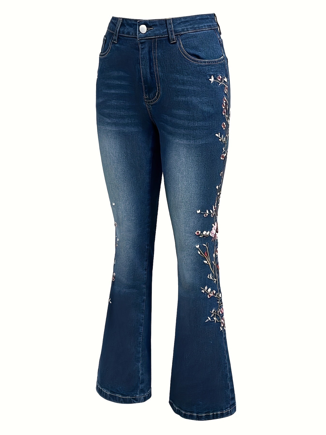 Lenora™ | Elegant Vintage Jeans with Floral Embroidery