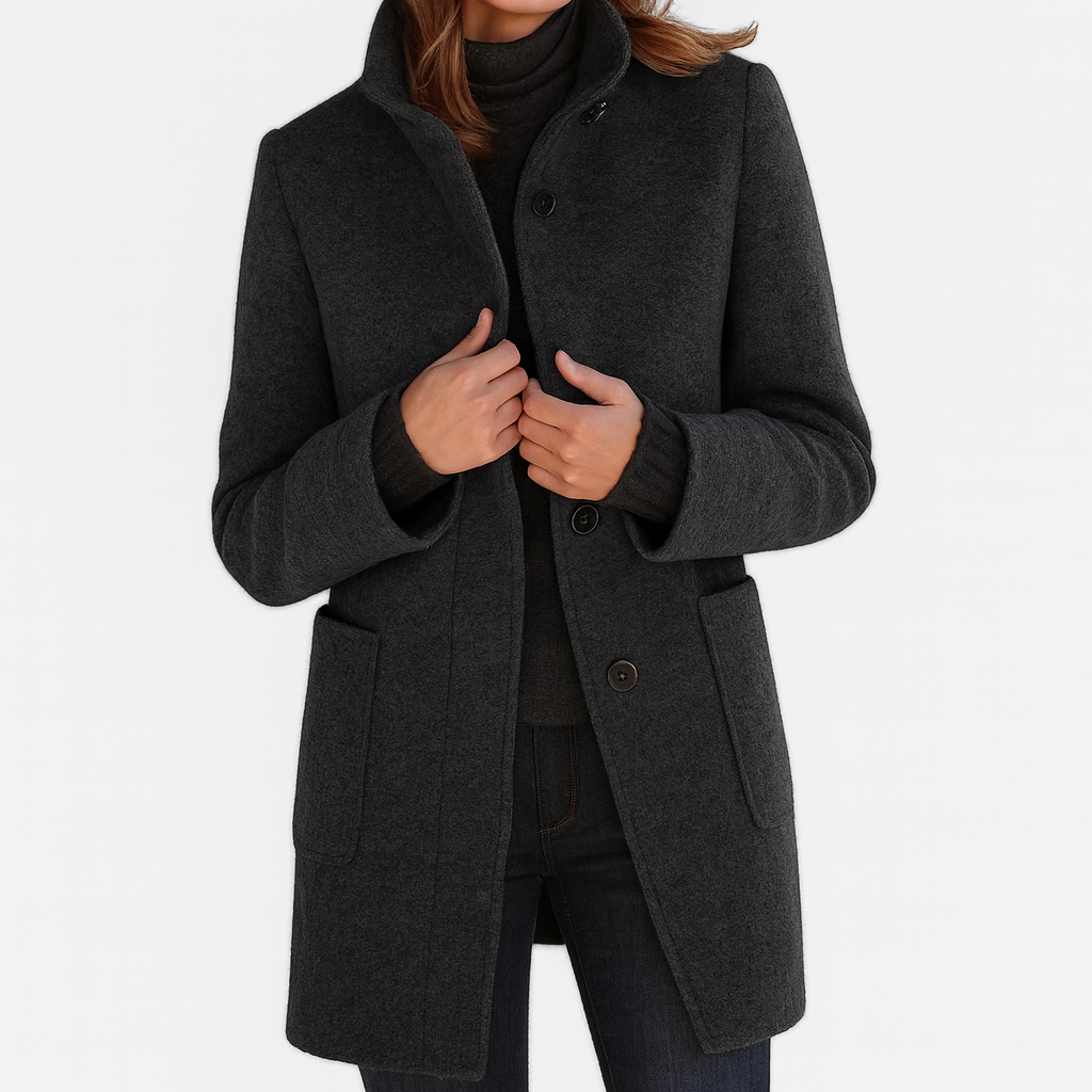 LIDIA | Jacket with a High Collar Made of Wool Blend