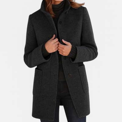 LIDIA | Jacket with a High Collar Made of Wool Blend