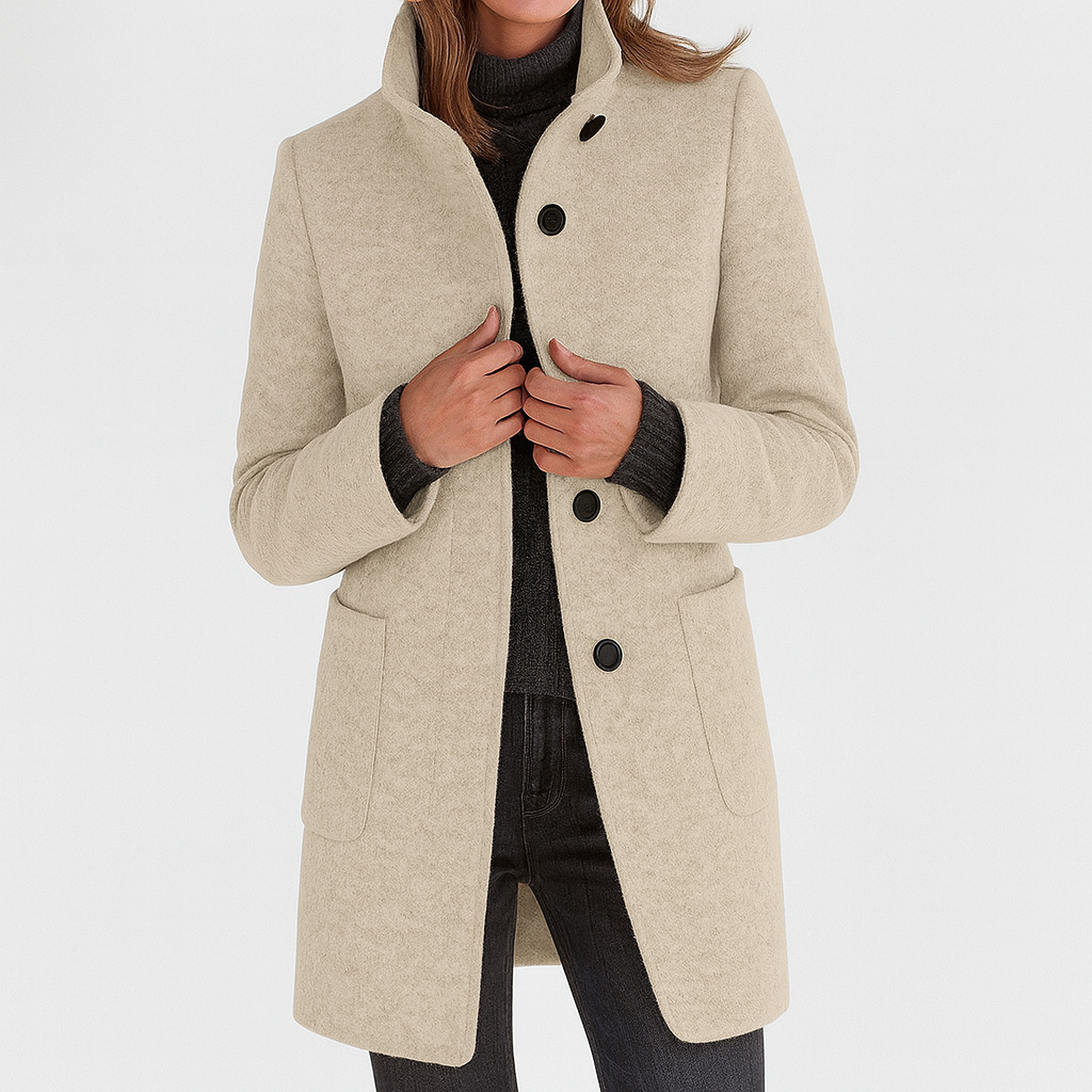 LIDIA | Jacket with a High Collar Made of Wool Blend
