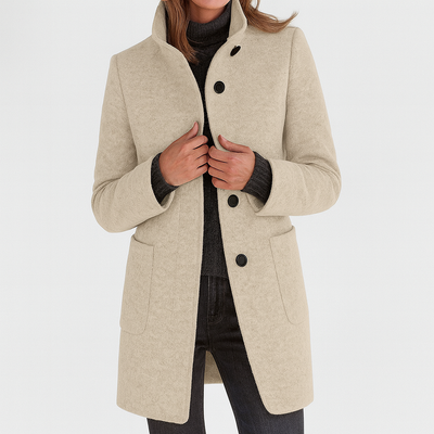 LIDIA | Jacket with a High Collar Made of Wool Blend