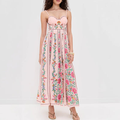 IDONNA™ – Classy Sleeveless Summer Floral Cami Maxi Dress