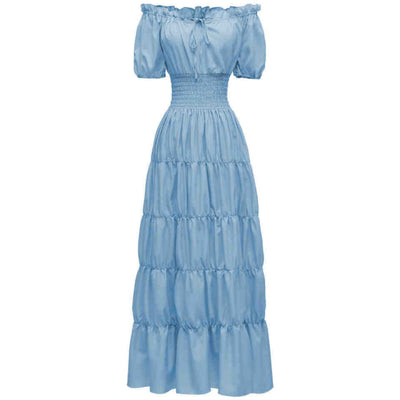 AIZA™ – Classic Corset Long Retro Maxi Dress