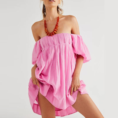 DALAWA™ - Chic Summer Puff Sleeve Square Neck Mini Dress