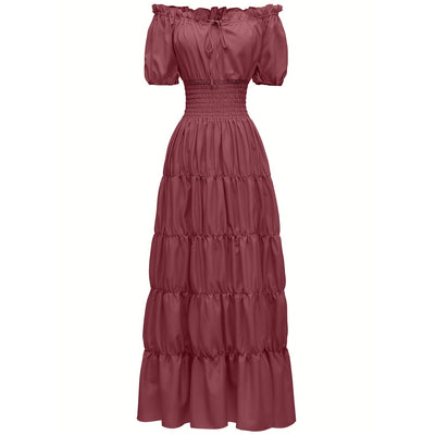 AIZA™ – Classic Corset Long Retro Maxi Dress