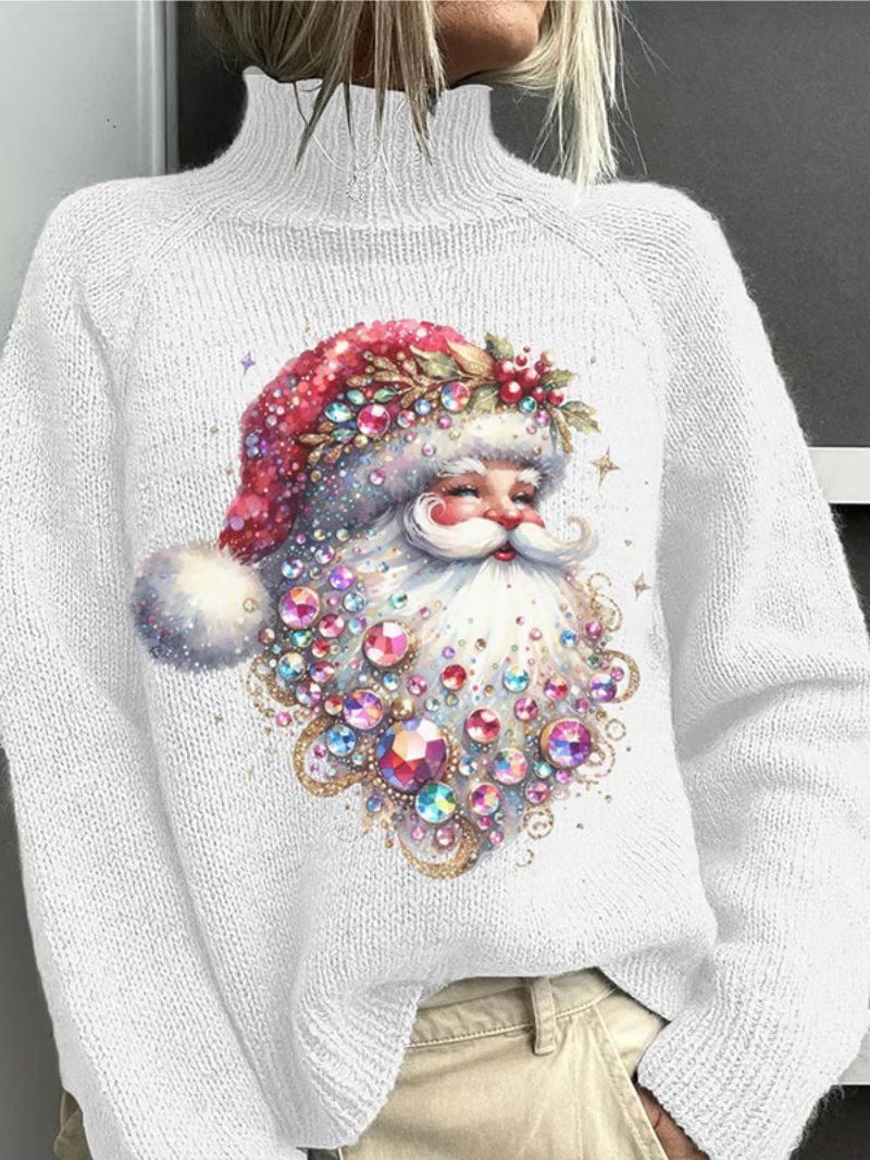 Tiffany™ | Sparkling Santa-Print Sweater