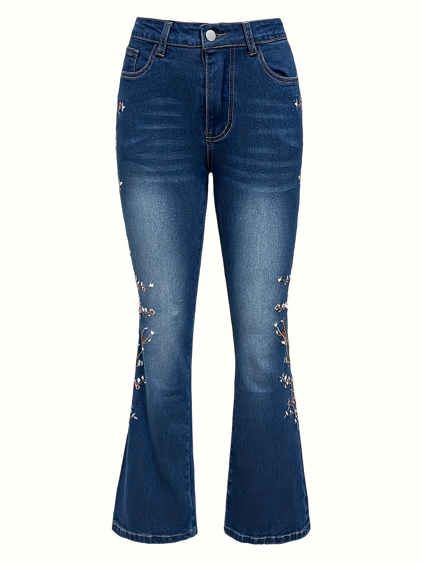 Lenora™ | Elegant Vintage Jeans with Floral Embroidery