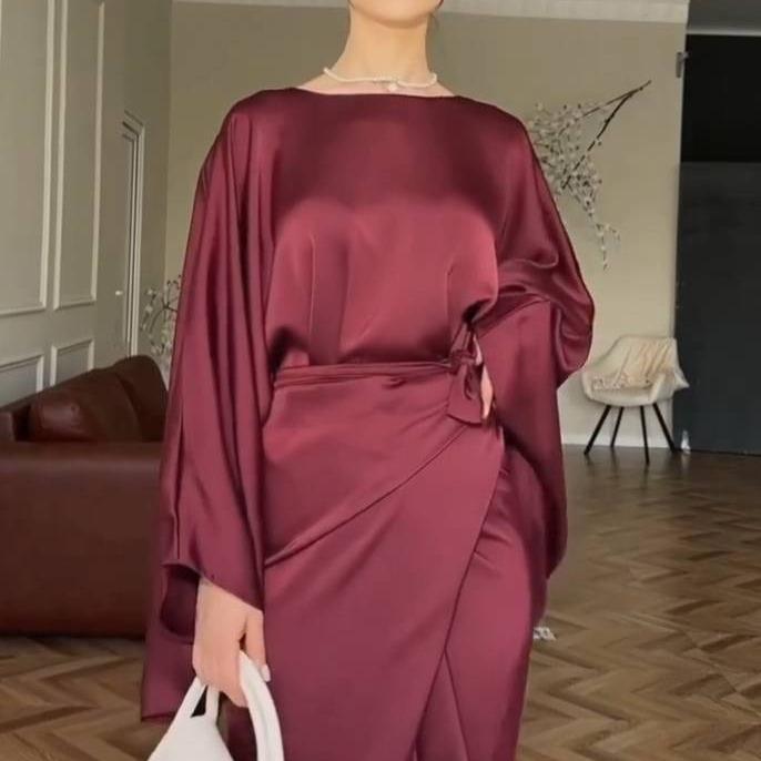 STELLA™ - Loose Shirt & Lace-up Skirt Suit for Elegant Daily Wear