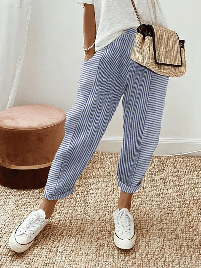 Darine™ | Elegant Striped Linen Pants