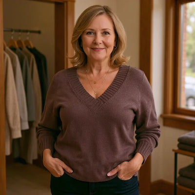 Elle | Elegant V-Neck Sweater