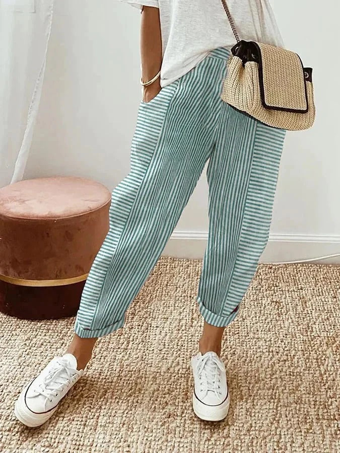 Darine™ | Elegant Striped Linen Pants