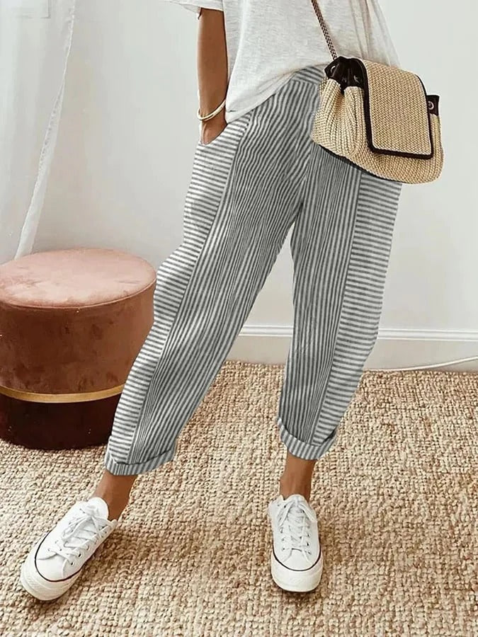 Darine™ | Elegant Striped Linen Pants
